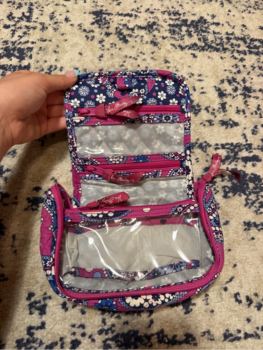 Vera Bradley Quilted Paisley Cosmetic Bag - Pink - Picture 3 of 7